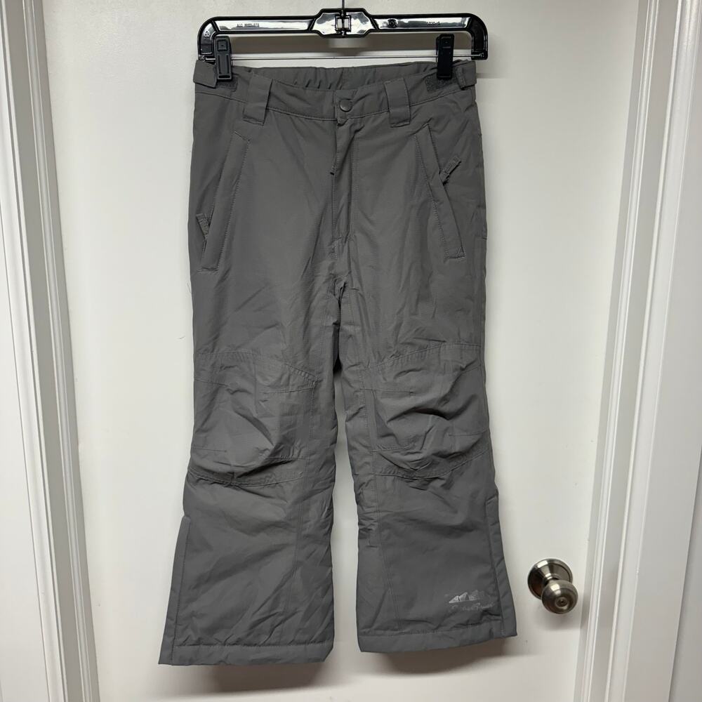 Eddie Bauer Boys Gray Snow Board Pants Ski Winter Waterproof Size Small 7/8